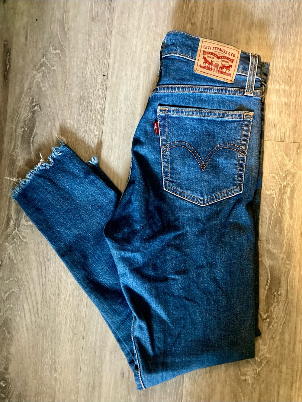 Levi's Blue Denim Wedgie Skinny Jeans